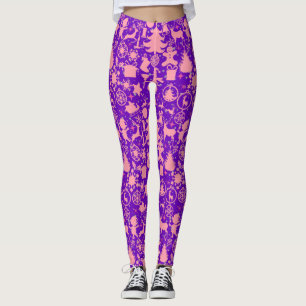 Leggings Images de Noël en rose B violet