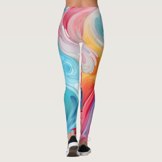 Leggings Imaginaire abstrait coloré (Dos)