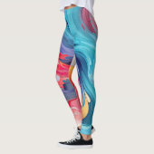 Leggings Imaginaire abstrait coloré (Gauche)