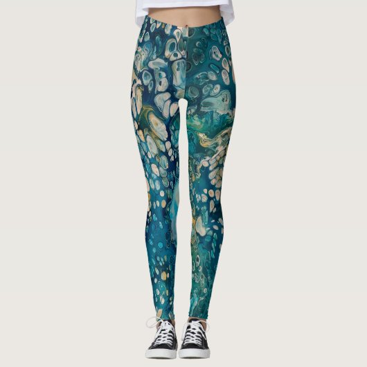 Leggings Imaginaire Abstrait sous-marin (Devant)