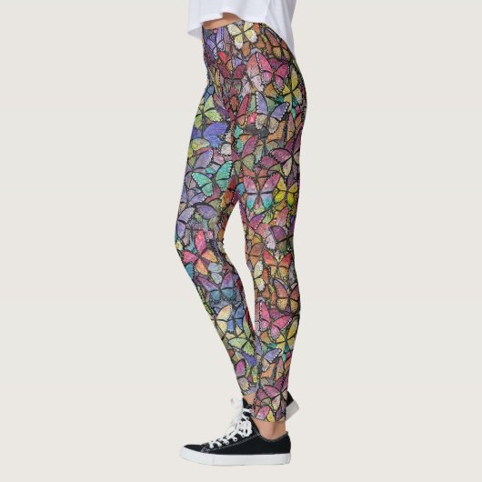 Leggings imaginaire arc-en-ciel papillon motif (Gauche)