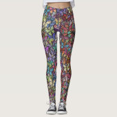 Leggings imaginaire arc-en-ciel papillon motif (Devant)