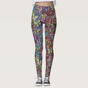 Leggings imaginaire arc-en-ciel papillon motif