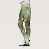 Leggings Imaginaire coloré Moderne Fleur Fractale Abstraite (Gauche)