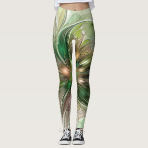 Leggings Imaginaire coloré Moderne Fleur Fractale Abstraite