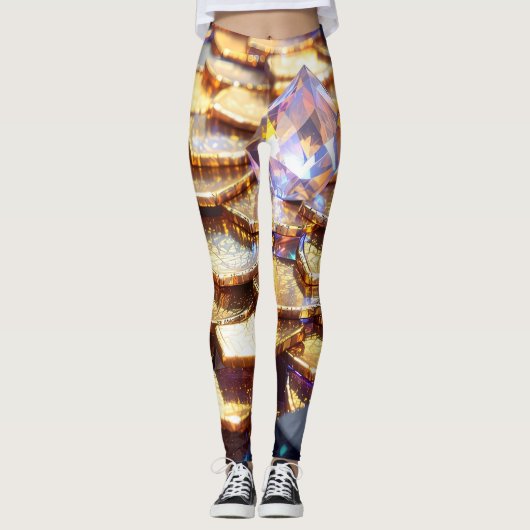 Leggings Imaginaire de luxe Gemstone Abstrait (Devant)