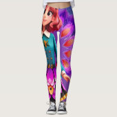Leggings Imaginaire Dessin de fille (Devant)