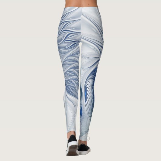 Leggings Imaginaire dynamique tons bleus Abstraits Art frac (Dos)