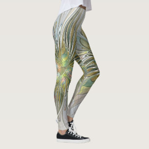 Leggings Imaginaire Floral Fleur Art Fractal Moderne Avec O