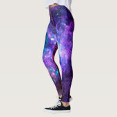 Leggings Imaginaire Galaxy Espace cosmique Violet Turquoise (Gauche)