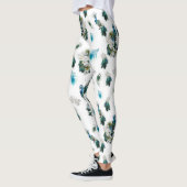 Leggings Imaginaire Royal-Peacocks blanc et bleu (Gauche)