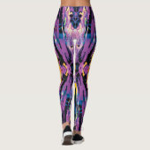 Leggings Implosion Interstellaire Violet Jaune Abstrait (Dos)