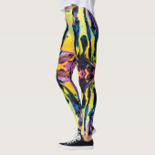 Leggings Implosion Interstellaire Violet Jaune Abstrait (Gauche)