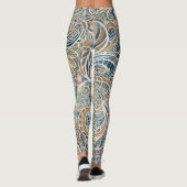 Leggings Impression à main Paisley multicolore (Dos)