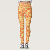 Leggings Impression à ruban du milieu du siècle, orange et (Devant)