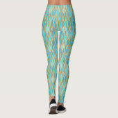 Leggings Impression à ruban du milieu du siècle, turquoise (Dos)