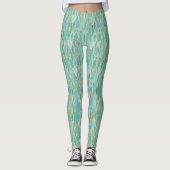Leggings Impression à ruban du milieu du siècle, turquoise (Devant)