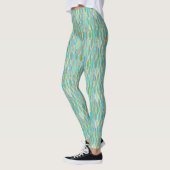 Leggings Impression à ruban du milieu du siècle, turquoise (Gauche)