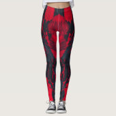 Leggings Impression Abstraite | Crimson Noir (Devant)