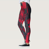 Leggings Impression Abstraite | Crimson Noir (Gauche)