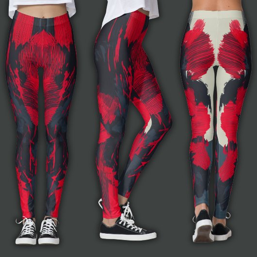 Leggings Impression Abstraite | Crimson Noir