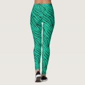 Leggings Impression abstraite de tigre turquoise vert (Dos)