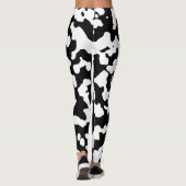 Leggings Impression Abstraite de vache Camo noir blanc (Dos)