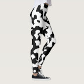 Leggings Impression Abstraite de vache Camo noir blanc (Droite)