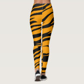 Leggings Impression Animale Rayures De Tigre Orange (Dos)