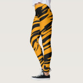 Leggings Impression Animale Rayures De Tigre Orange (Gauche)