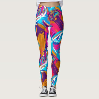 Leggings Impression artistique moderne et colorée pour la m