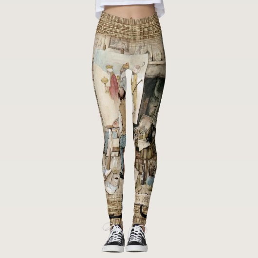 Leggings Impression artistique Vintage (Devant)
