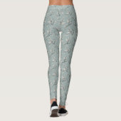 Leggings Impression botanique vert sauge  (Dos)