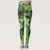 Leggings Impression botanique verte Ivy (Devant)