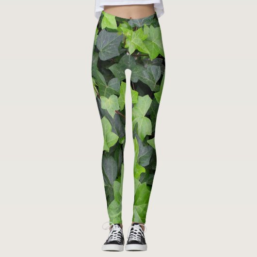 Leggings Impression botanique verte Ivy (Devant)