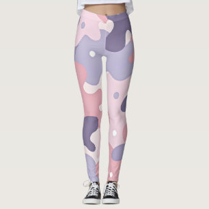 Leggings Impression Camo en rose pastel et lavande