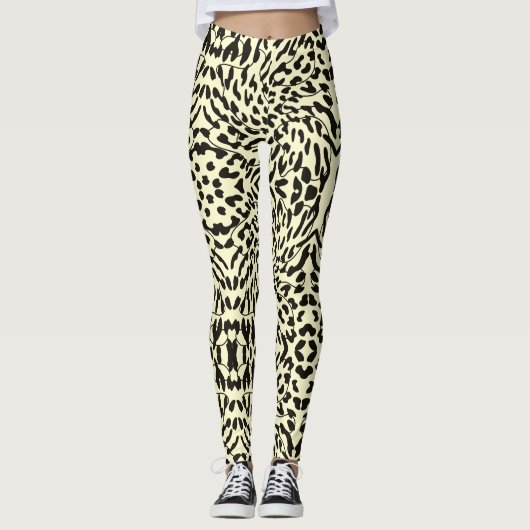 Leggings Impression Cream Leopard Safari (Devant)