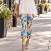 Leggings Impression d'animal abstrait rétro