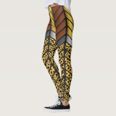 Leggings Impression d'animal de guépard à chevron zigzag mo (Gauche)
