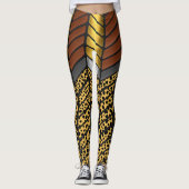 Leggings Impression d'animal de guépard à chevron zigzag mo (Devant)