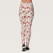 Leggings Impression d'animal léopard crème rouge (Dos)