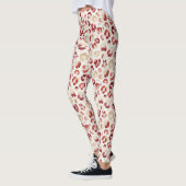 Leggings Impression d'animal léopard crème rouge (Gauche)
