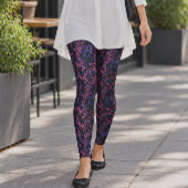 Leggings Impression d'animal rose foncé violet