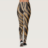 Leggings Impression d'animal tigre à l'aquarelle rustique (Dos)