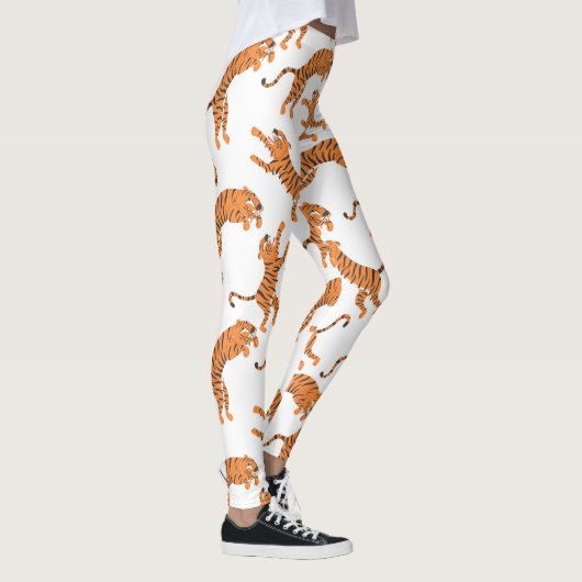 Leggings Impression d'animal Tigre Blanc motif de design (Droite)