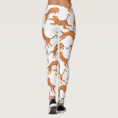 Leggings Impression d'animal Tigre Blanc motif de design (Dos)