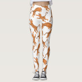 Leggings Impression d'animal Tigre Blanc motif de design (Devant)