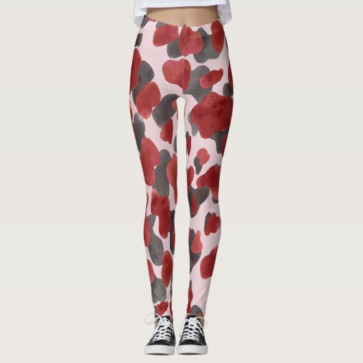 Leggings Impression d'animaux d'hiver à l'aquarelle rustiqu (Devant)