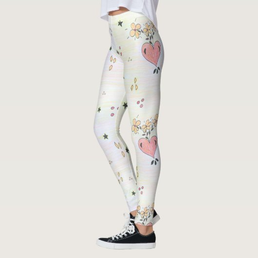 Leggings Impression d'art cardiaque (Gauche)