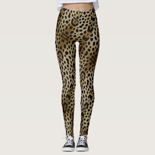 Leggings Impression de Cheetah naturel (Devant)